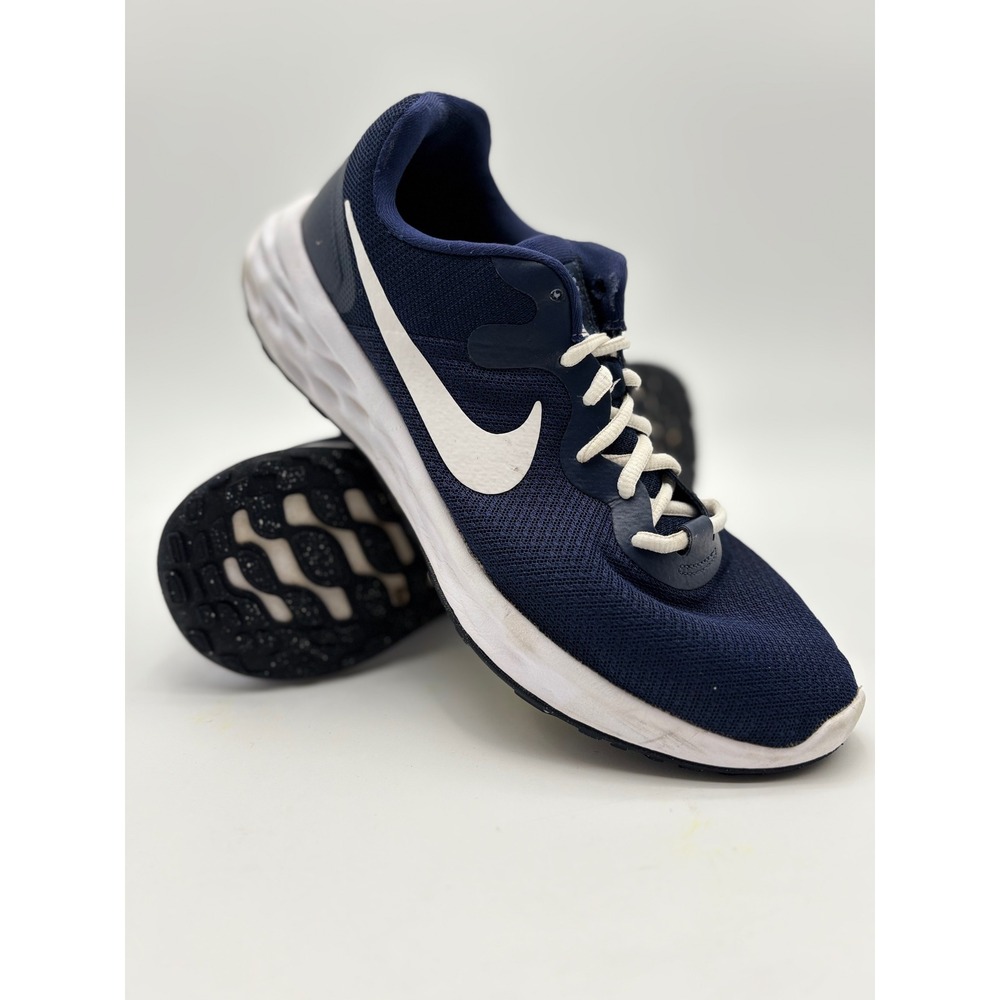 Nike Revolution 6 Next Nature Mens 10 Midnight Navy‎ White Running Shoes